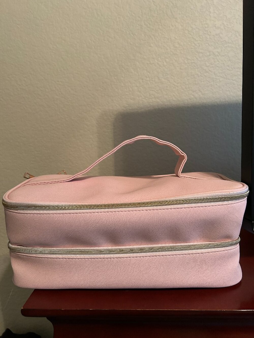 Double Decker Hair Tool Travel Case - Pink - Size 13" x 6"